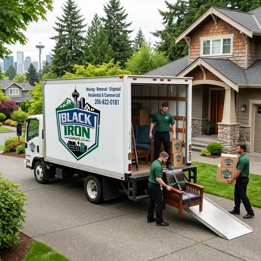 Black Iron Cleanouts, LLC crew loading furniture