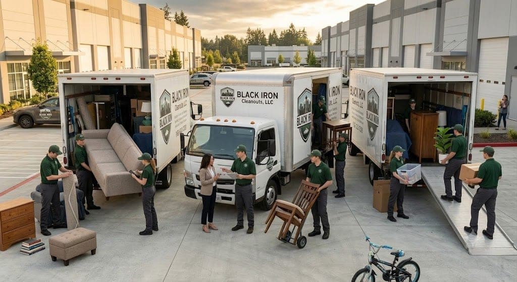 Black Iron Cleanouts, LLC crew and trucks